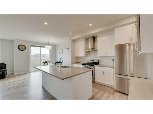 131 Red Embers Common Ne, Calgary, AB - Indoor Photo Showing Kitchen With Double Sink