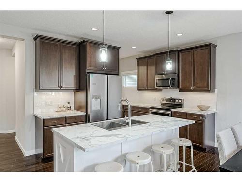 18 Chaparral Valley Place Se, Calgary, AB - Indoor Photo Showing Kitchen With Stainless Steel Kitchen With Double Sink With Upgraded Kitchen