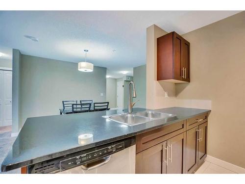 201-195 Kincora Glen Road Ne, Calgary, AB - Indoor Photo Showing Kitchen With Double Sink