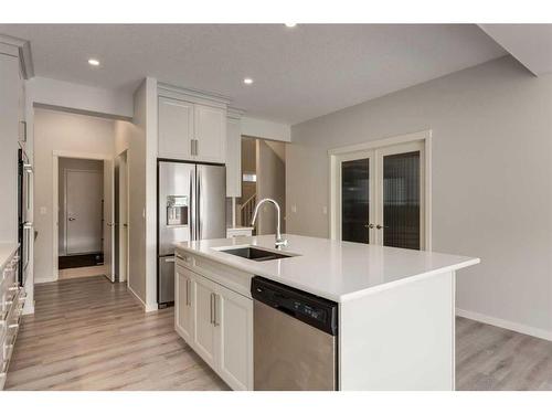 33 Sage Bluff Close Nw, Calgary, AB - Indoor Photo Showing Kitchen With Stainless Steel Kitchen With Upgraded Kitchen