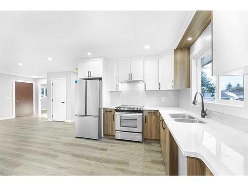 3239 Dovercliffe Road Se, Calgary, AB - Indoor Photo Showing Kitchen With Double Sink With Upgraded Kitchen