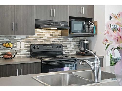 511 Silverado Skies Common Sw, Calgary, AB - Indoor Photo Showing Kitchen With Double Sink