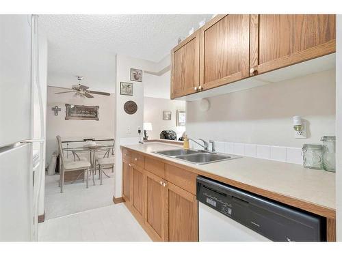 321-550 Westwood Drive Sw, Calgary, AB - Indoor Photo Showing Kitchen With Double Sink