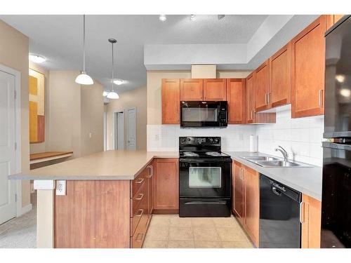 401-156 Country Village Circle Ne, Calgary, AB - Indoor Photo Showing Kitchen With Double Sink