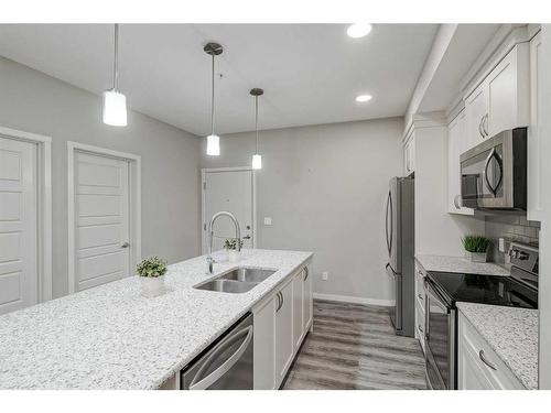 135-20 Seton Park Se, Calgary, AB - Indoor Photo Showing Kitchen With Double Sink With Upgraded Kitchen