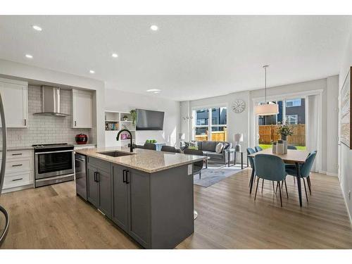 124 Masters Street Se, Calgary, AB - Indoor Photo Showing Kitchen With Upgraded Kitchen