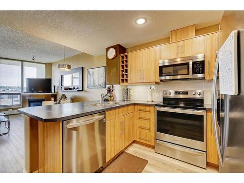 406-55 Spruce Place Sw, Calgary, AB - Indoor Photo Showing Kitchen