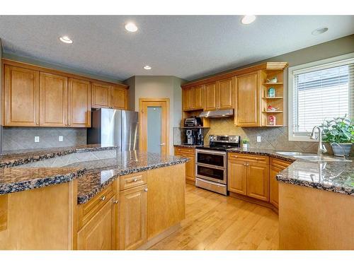 105 Everglade Circle Sw, Calgary, AB - Indoor Photo Showing Kitchen With Double Sink