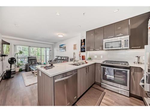 211-510 Edmonton Trail Ne, Calgary, AB - Indoor Photo Showing Kitchen With Stainless Steel Kitchen