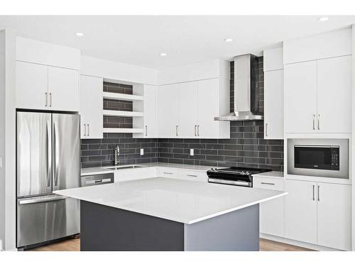 279 Greenwich Drive, Calgary, AB - Indoor Photo Showing Kitchen With Stainless Steel Kitchen With Upgraded Kitchen