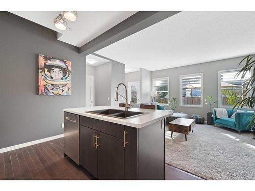 1523 New Brighton Drive Se, Calgary, AB - Indoor Photo Showing Kitchen With Double Sink