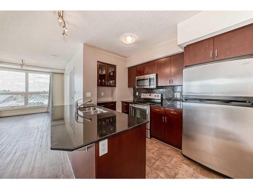 1009-8880 Horton Road Sw, Calgary, AB - Indoor Photo Showing Kitchen With Stainless Steel Kitchen With Double Sink