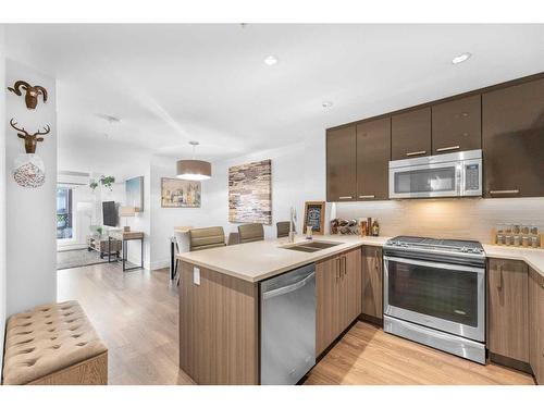 229-510 Edmonton Trail Ne, Calgary, AB - Indoor Photo Showing Kitchen With Stainless Steel Kitchen With Double Sink With Upgraded Kitchen