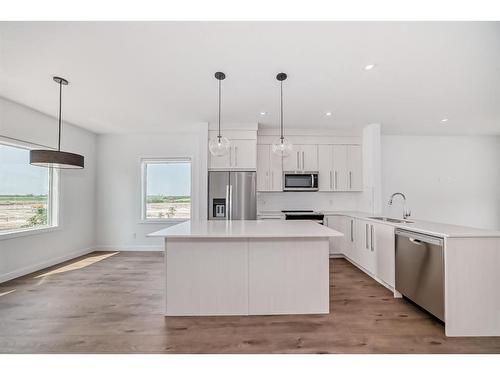 605-280 Chelsea Road, Chestermere, AB - Indoor Photo Showing Kitchen With Upgraded Kitchen