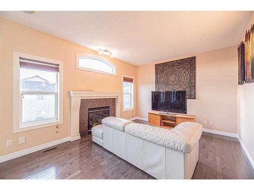 3 Saddleland Crescent Ne, Calgary, AB - Indoor Photo Showing Living Room With Fireplace