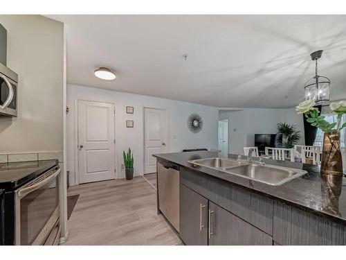 216-5 Saddlestone Way Ne, Calgary, AB - Indoor Photo Showing Kitchen With Double Sink