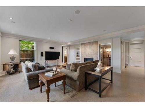 3209 5 Street Nw, Calgary, AB - Indoor Photo Showing Living Room With Fireplace