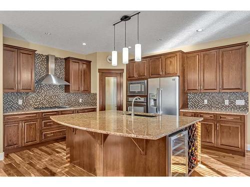 161 Stonemere Close, Chestermere, AB - Indoor Photo Showing Kitchen With Stainless Steel Kitchen With Upgraded Kitchen