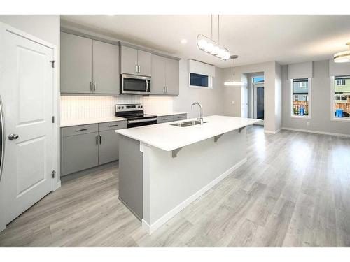 23 Wolf Hollow Way Se, Calgary, AB - Indoor Photo Showing Kitchen With Double Sink