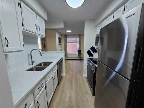 518-8604 48 Avenue Nw, Calgary, AB - Indoor Photo Showing Kitchen With Double Sink