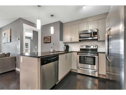 2403-240 Skyview Ranch Road Ne, Calgary, AB - Indoor Photo Showing Kitchen With Stainless Steel Kitchen With Upgraded Kitchen