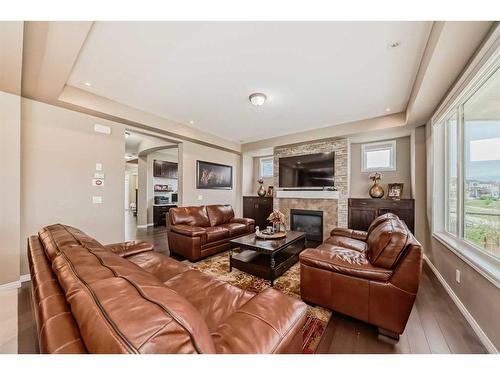 34 Cityscape Bay Ne, Calgary, AB - Indoor Photo Showing Living Room With Fireplace