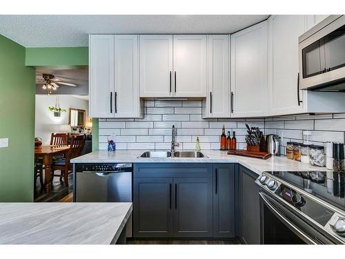 535 Queenston Gardens Se, Calgary, AB - Indoor Photo Showing Kitchen With Double Sink