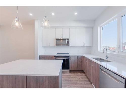 214-75 Evanscrest Common Nw, Calgary, AB - Indoor Photo Showing Kitchen With Double Sink With Upgraded Kitchen