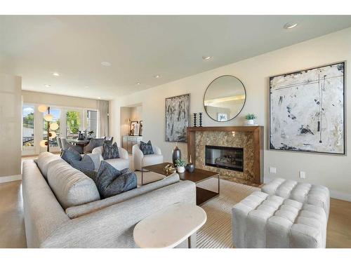 305 33 Avenue Sw, Calgary, AB - Indoor Photo Showing Living Room With Fireplace