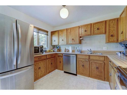 66-23 Glamis Drive Sw, Calgary, AB - Indoor Photo Showing Kitchen With Double Sink