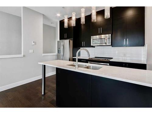 102-1808 27 Avenue Sw, Calgary, AB - Indoor Photo Showing Kitchen With Double Sink With Upgraded Kitchen