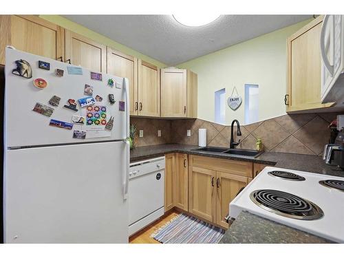 3-14736 Deerfield Drive Se, Calgary, AB - Indoor Photo Showing Kitchen With Double Sink