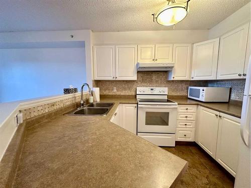 417-3000 Somervale Court Sw, Calgary, AB - Indoor Photo Showing Kitchen With Double Sink