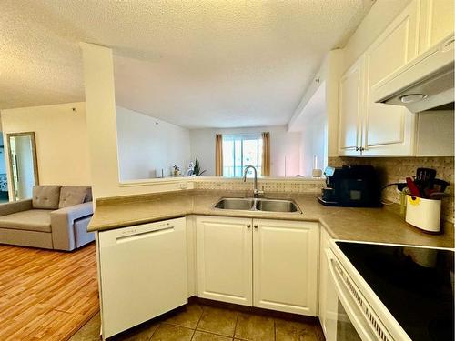 417-3000 Somervale Court Sw, Calgary, AB - Indoor Photo Showing Kitchen With Double Sink