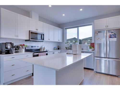 534 Corner Meadows Way Ne Meadows East, Calgary, AB - Indoor Photo Showing Kitchen With Stainless Steel Kitchen