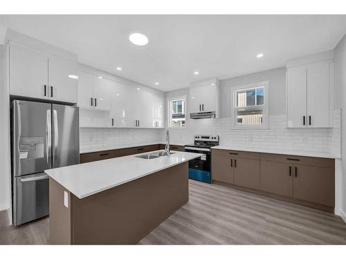 117 Corner Meadows Square Ne, Calgary, AB - Indoor Photo Showing Kitchen With Double Sink With Upgraded Kitchen