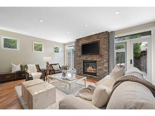 2239 29 Avenue Sw, Calgary, AB - Indoor Photo Showing Living Room With Fireplace