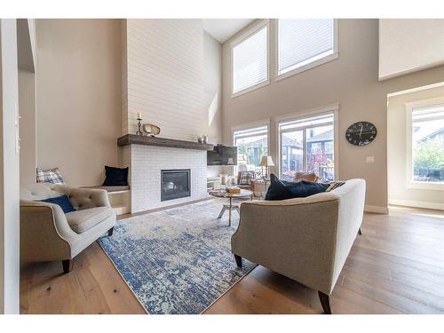 65 Auburn Shores Cape Se, Calgary, AB - Indoor Photo Showing Living Room With Fireplace