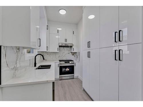 149 Canoe Crescent Sw, Airdrie, AB - Indoor Photo Showing Kitchen With Double Sink With Upgraded Kitchen