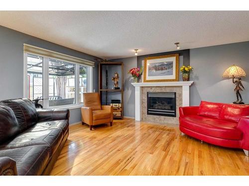 179 Mountain Park Drive Se, Calgary, AB - Indoor Photo Showing Living Room With Fireplace