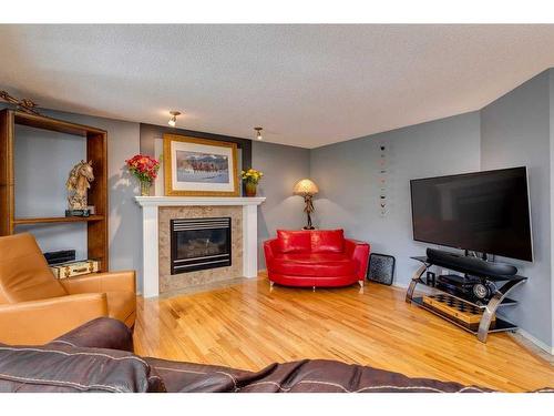 179 Mountain Park Drive Se, Calgary, AB - Indoor Photo Showing Living Room With Fireplace