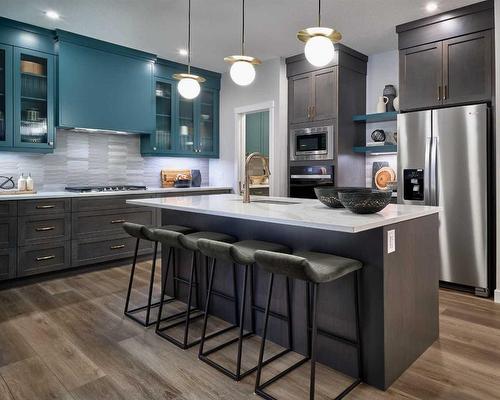 1313 Chinook Gate Green Sw, Airdrie, AB - Indoor Photo Showing Kitchen With Upgraded Kitchen