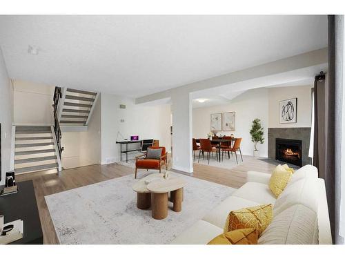 2007-3500 Varsity Drive Nw, Calgary, AB - Indoor Photo Showing Living Room With Fireplace