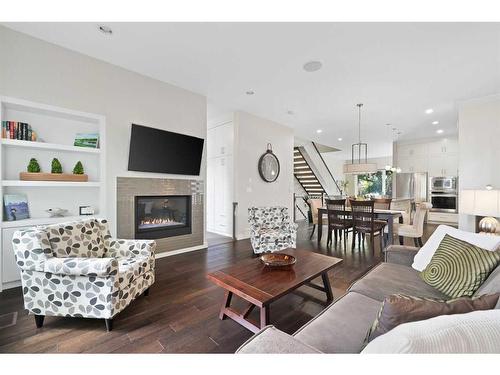 2234 27 Street Sw, Calgary, AB - Indoor Photo Showing Living Room With Fireplace