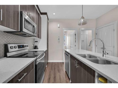 104-95 Skyview Close Ne, Calgary, AB - Indoor Photo Showing Kitchen With Double Sink With Upgraded Kitchen