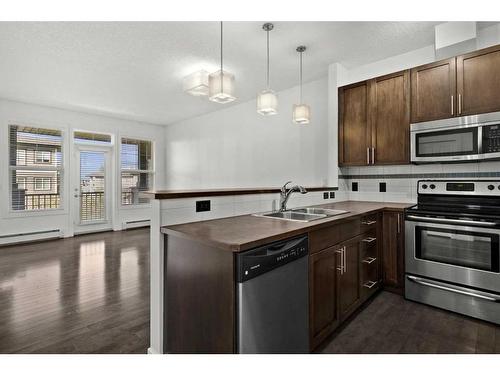 304-10 Panatella Road Nw, Calgary, AB - Indoor Photo Showing Kitchen With Stainless Steel Kitchen With Double Sink