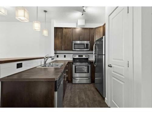 304-10 Panatella Road Nw, Calgary, AB - Indoor Photo Showing Kitchen With Stainless Steel Kitchen With Double Sink