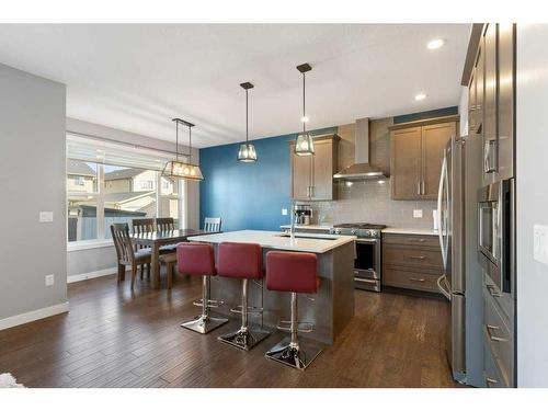 138 Baywater Way Sw, Airdrie, AB - Indoor Photo Showing Kitchen With Stainless Steel Kitchen With Upgraded Kitchen