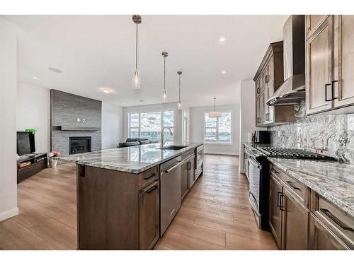 628 West Lakeview Dr Drive, Chestermere, AB - Indoor Photo Showing Kitchen With Upgraded Kitchen