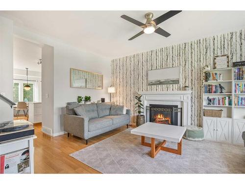 2 Chism Close, Red Deer, AB - Indoor Photo Showing Living Room With Fireplace